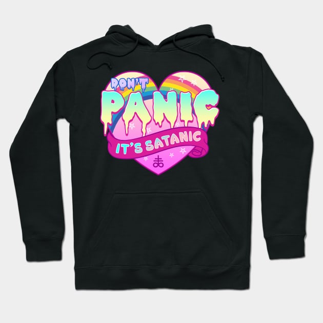 Don't Panic It's Satanic - Cute Pastel Goth Gift Hoodie by biNutz